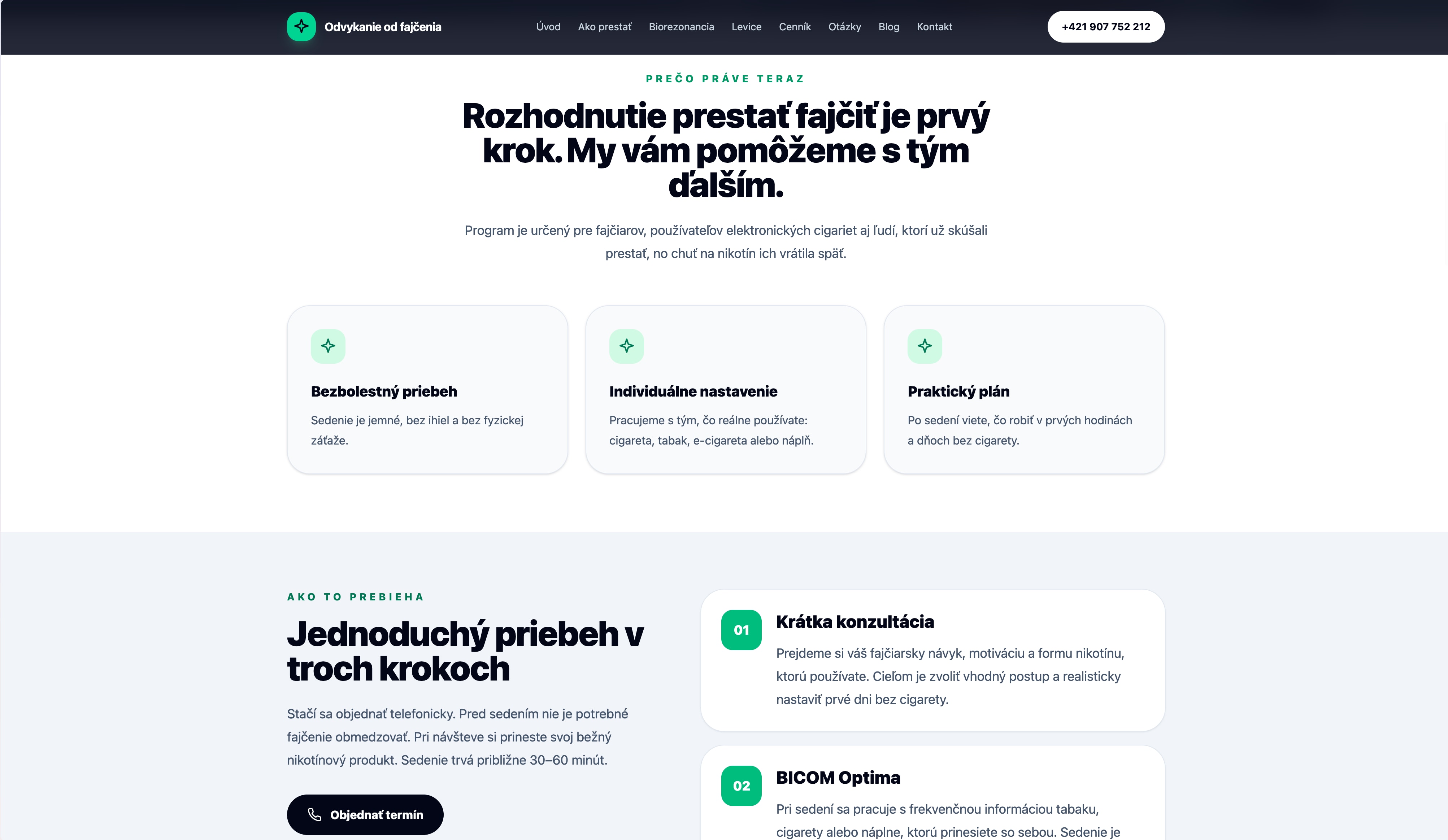 Odvykanie od fajčenia — detail webu