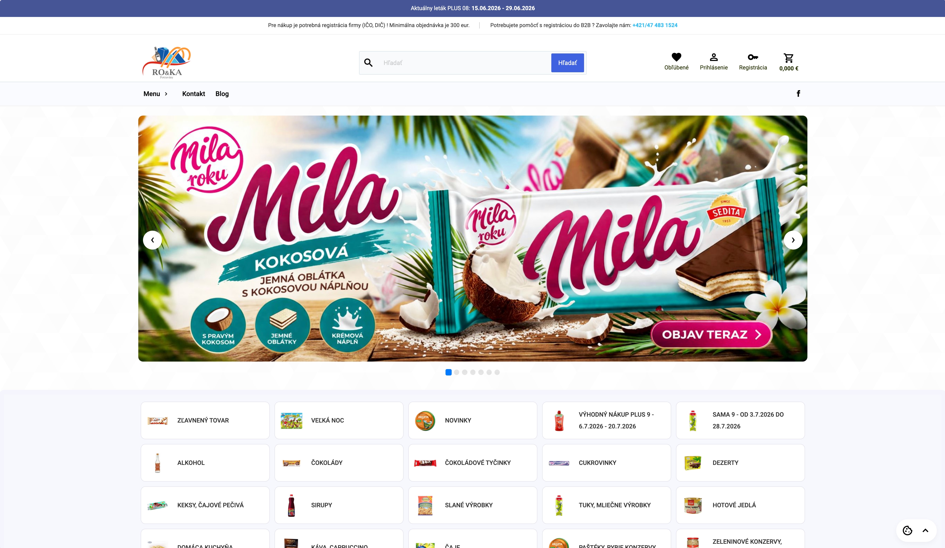 Ukážka webu Potraviny roka